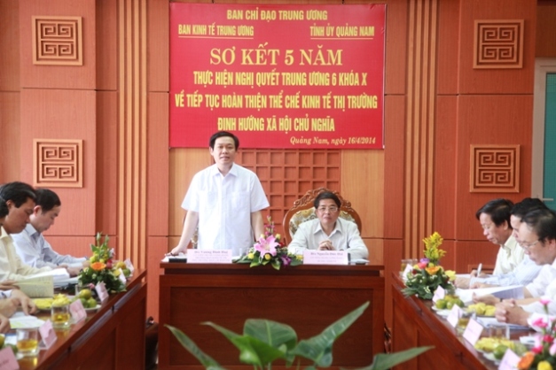 Trưởng Ban Kinh tế Trung ương chỉ đạo sơ kết Nghị quyết T.Ư 6 khóa X tại các tỉnh Miền Trung